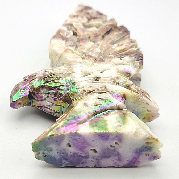 320g Aura Sphalerite Eagle Natural Gemstone Crystal Druzy Handmade Figurine - Picture 9 of 16